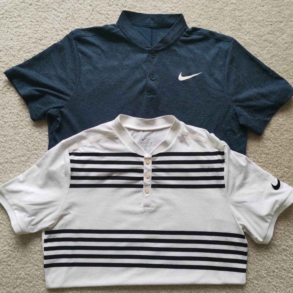TWO (2) Men's Nike Polos - Court Advantage Tennis & Ultra 2 Slim Fit Golf - Med